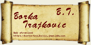 Borka Trajković vizit kartica